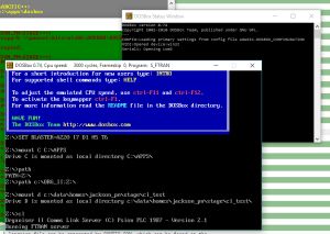 Screen capture of DOSBox running CL